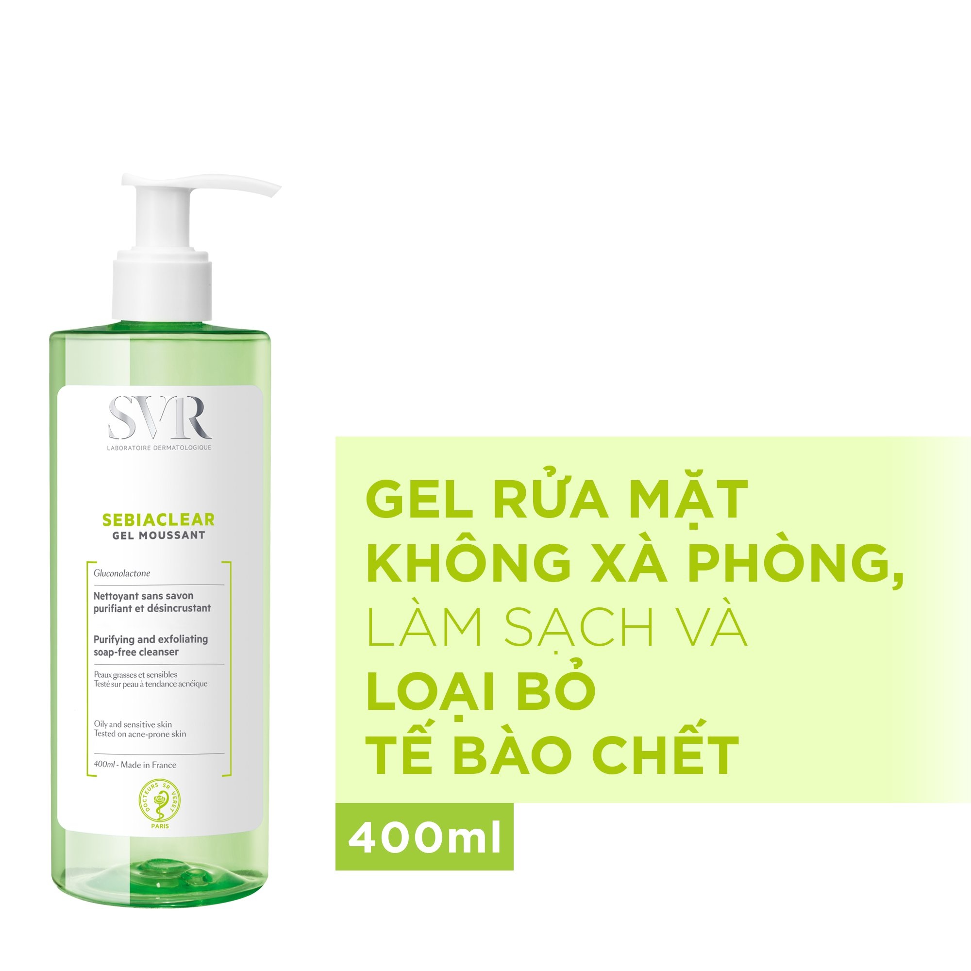 Sữa Rửa Mặt SVR Cho Da Dầu Mụn Nhạy Cảm 400ml