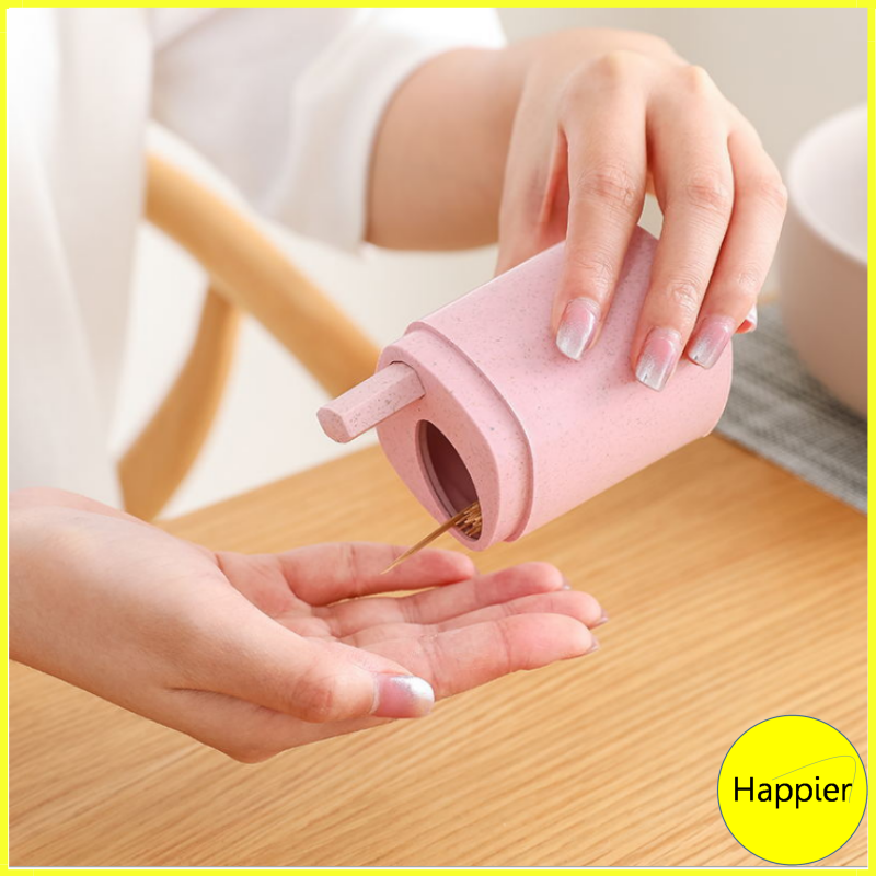 [HCM]Hủ Đựng Tăm Nút Nhấn Tự Động - Happier