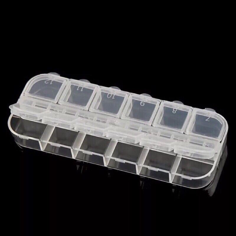Hộp đựng đá nail, khay đựng đá 12 ô