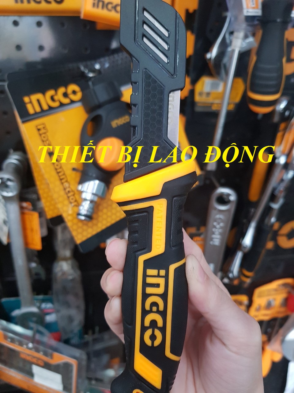 Dao tước dây điện lưỡi cong 210mm Ingco HPK82001