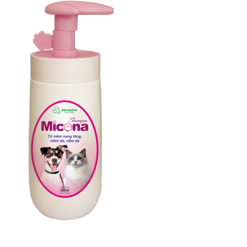 Sữa tắm phòng nấm da, viêm da với mùi hương dịu nhẹ cho chó mèo Micona Shampo, Vemedim