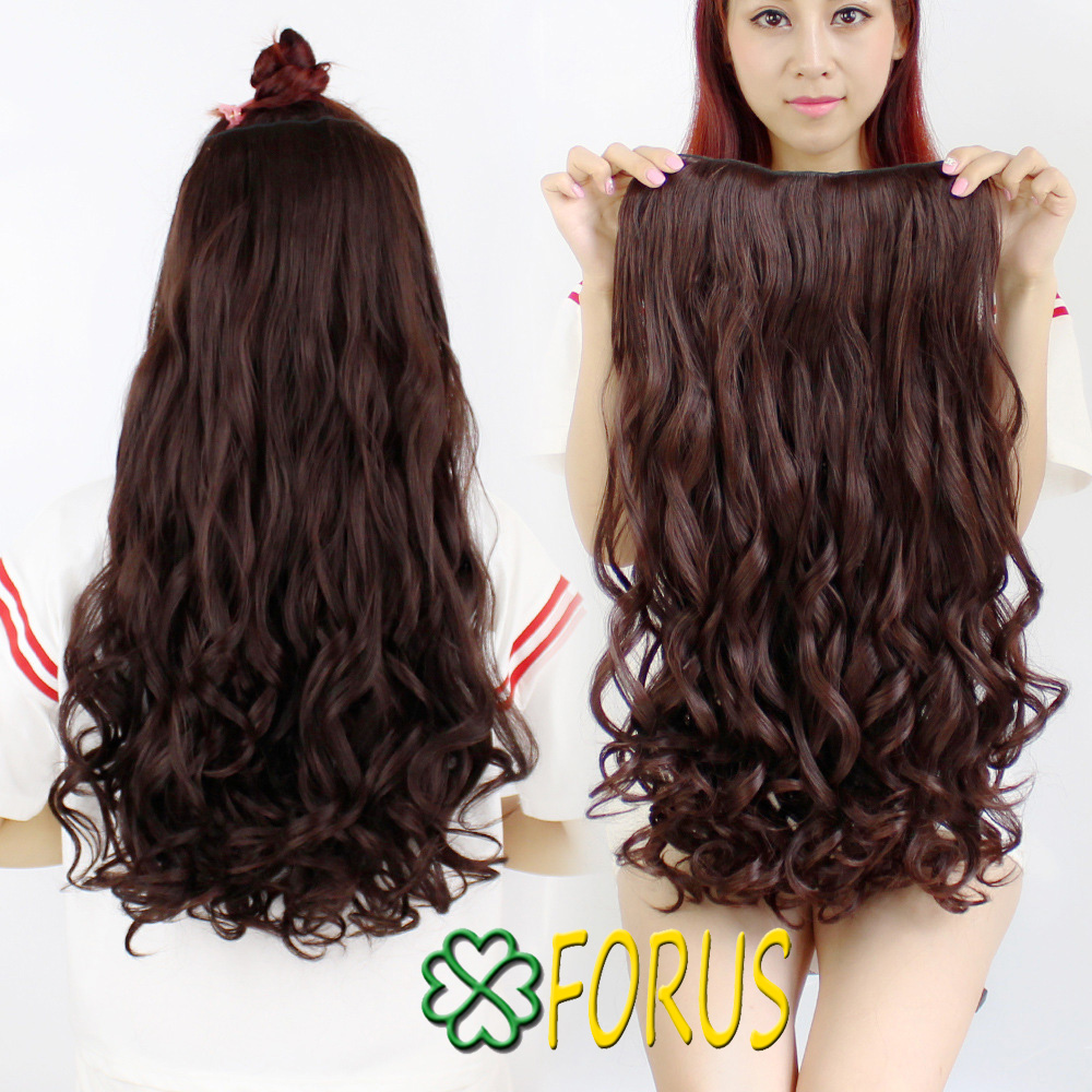 Tóc giả kẹp dải phím xoăn F701A ❤️FREESHIP❤️ kẹp nửa đầu 40cm, tóc giả nữ kẹp U