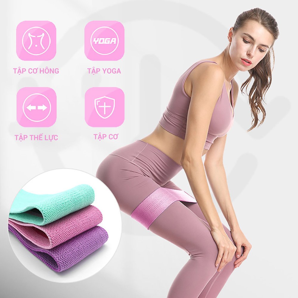 Dây kháng lực tập cơ mông, đùi, chân  Aolikes AL3604 (3 cấp độ)