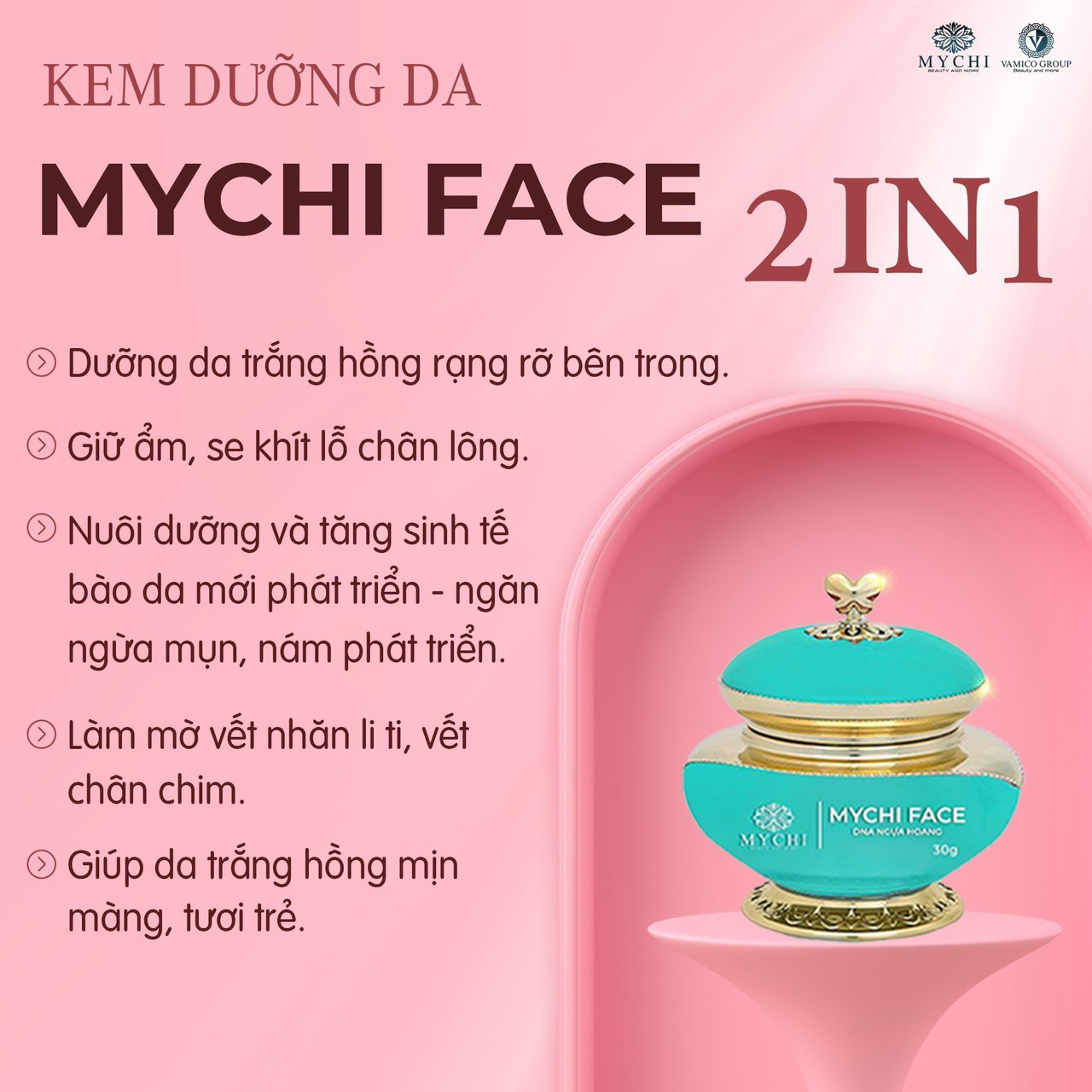 (Tặng tẩy da chết) Kem Dưỡng da mặt Mychi Face - Kem Face Mychi