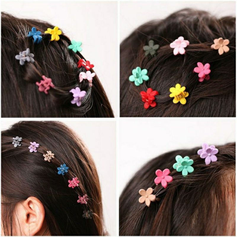 SET 5 CÁI KHÁC MÀU KẸP TÓC HOA NHÍ SIÊU XINH VIDEO THẬT SHOP KISS PLAZA