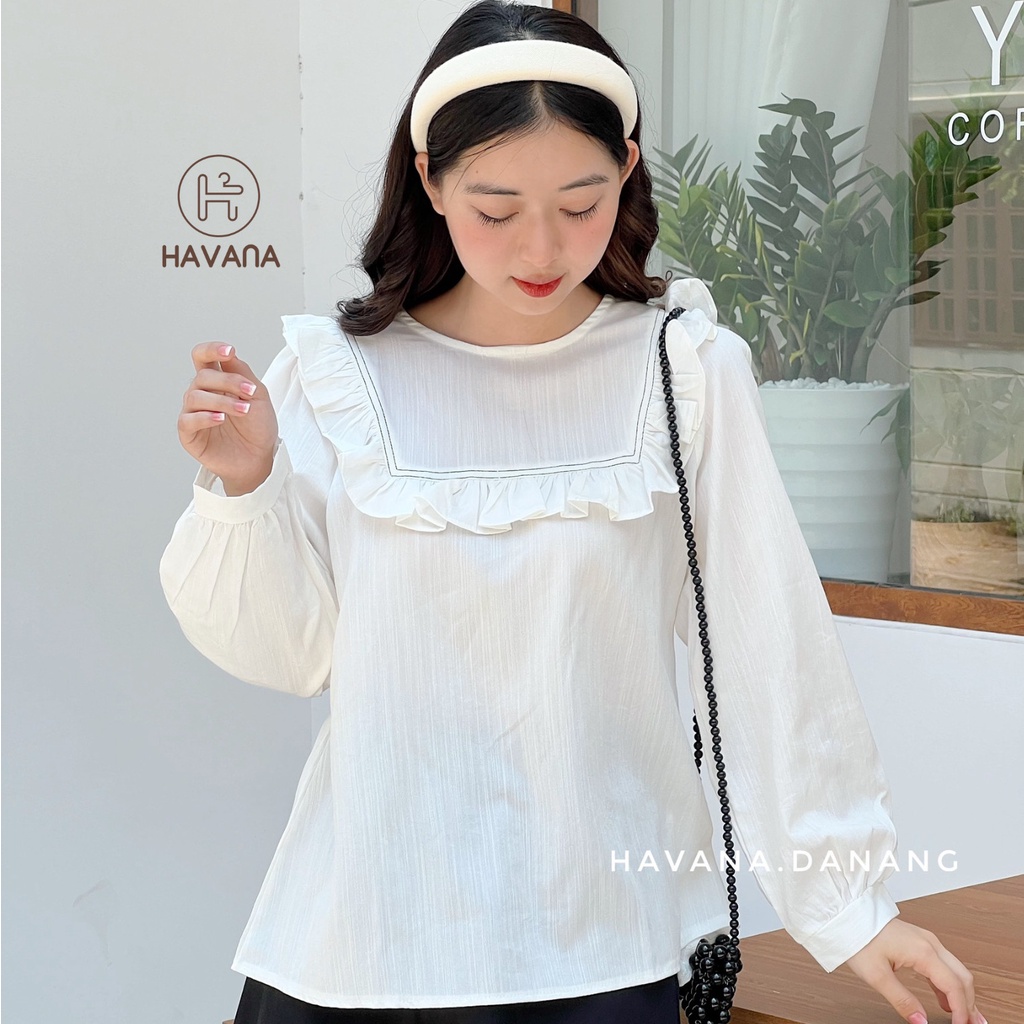 Áo babydoll babydoll xanhb viền chỉ nổi ảnh thật an242