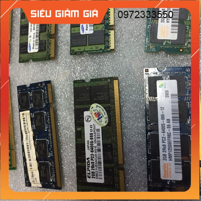 Ram ddram ddr2 2g laptop bus 667 hoặc bus 800