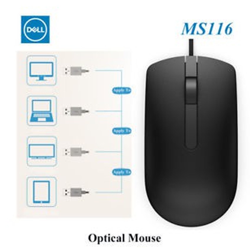 Chuột quang Dell MS116 - S&P (Đen)