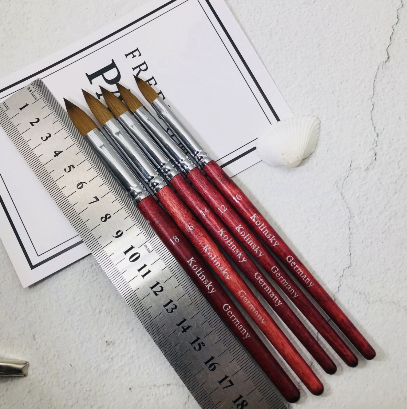 Cọ Đắp Bột Nail Kolinsky Germany Cán Gỗ ( Cọ Đã Xử Lý Bấm Đầu )