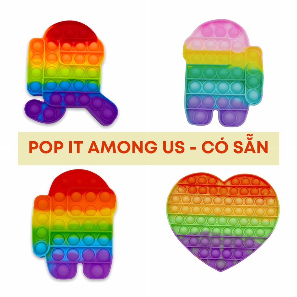 Pop it Among Us cầu vồng cỡ lớn chất liệu cao cấp