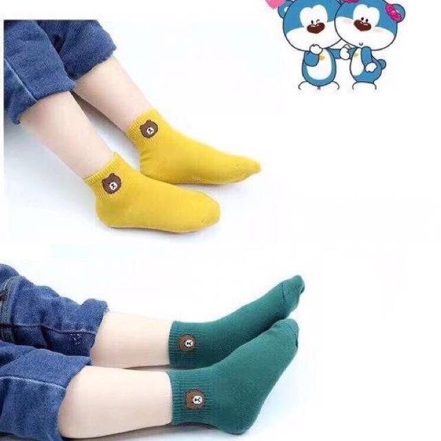 Set 5 đôi tất gấu Trẻ Em Hình Thú Nghộ Nghĩnh màu ngẫu nhiên Cho Bé Trai, Bé Gái