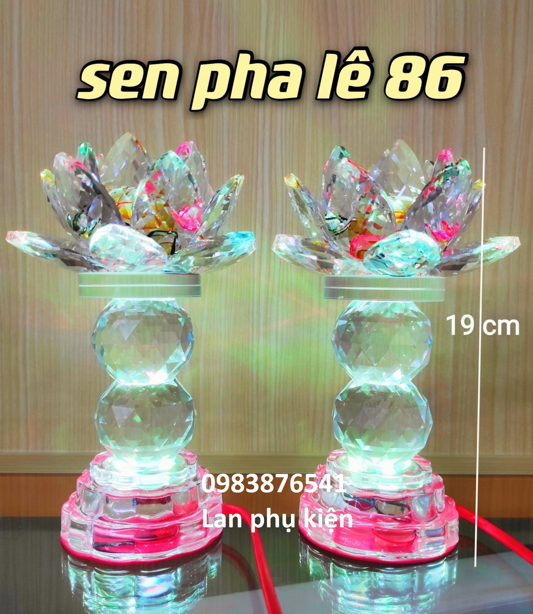 Đèn Hoa Sen Pha Lê (1 Cặp) nhiều mẫu.