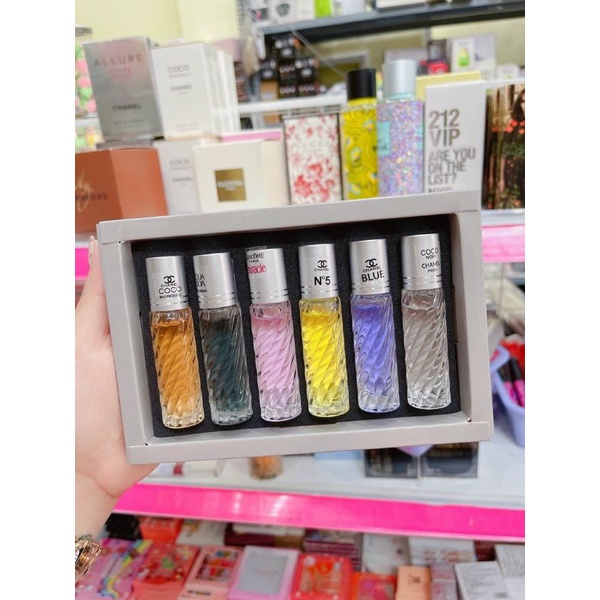 Set 6 chai nước Hoa Pháp mini nam nữ ( Dạng Lăn )