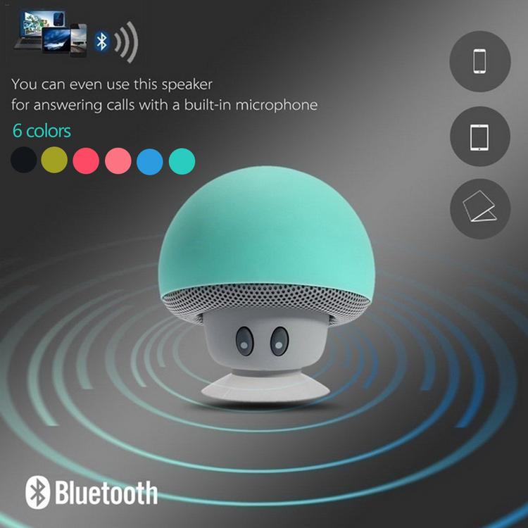 Loa Bluetooth kiêm giá đỡ điện thoại hút chân không hình nấm siêu dễ thương