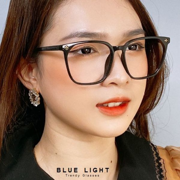 Giá bán Kính Giả Cận, Gọng Kính Cận Nam Nữ Gọng CH Mắt Vuông To Khung Nhựa Mảnh Không Độ Hàn Quốc - BLUE LIGHT SHOP