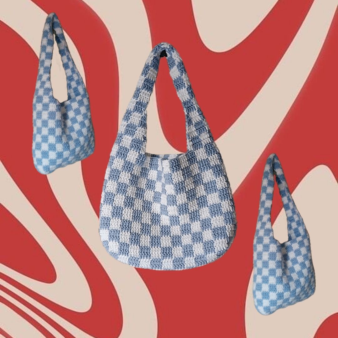 Gambit Bag - Túi móc len hoạ tiết caro- size S