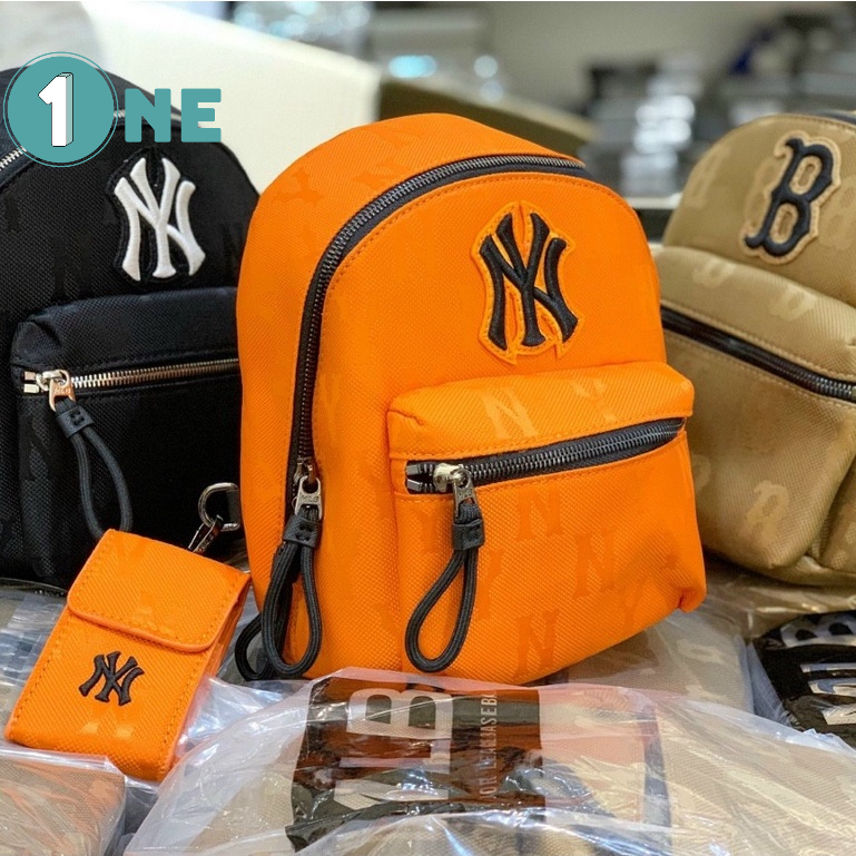 Balo Mini MLB NY Monogram Nylon Jacquard Backpack Full Tag Mac