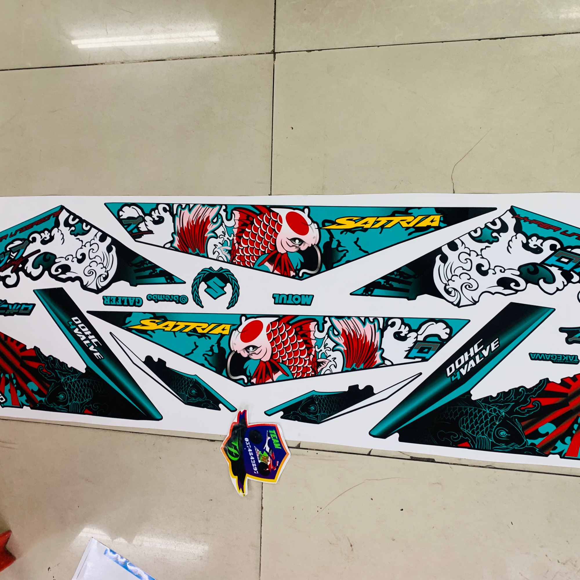 [HCM]Tem rời satria - raider fi cá chép hoá rồng