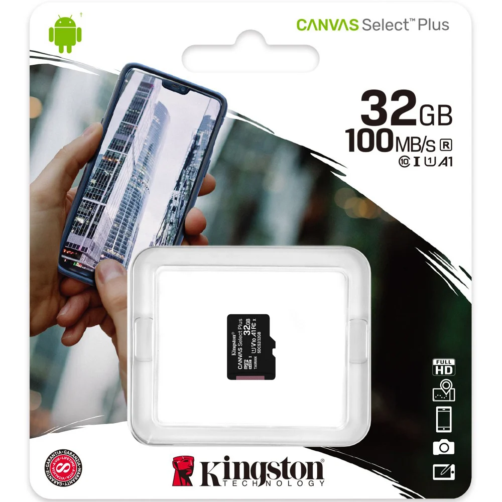 Thẻ nhớ MicroSD KINGSTON Canvas Select Plus 32GB, Tốc độ UHS-I Class 10 lên đến 100 MB/s - Hãng Phân Phối Chính Thức