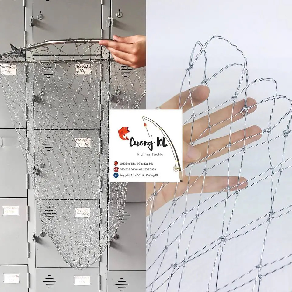 Lưới vợt câu cá ghi to rộng ( Ko kèm vành vợt )