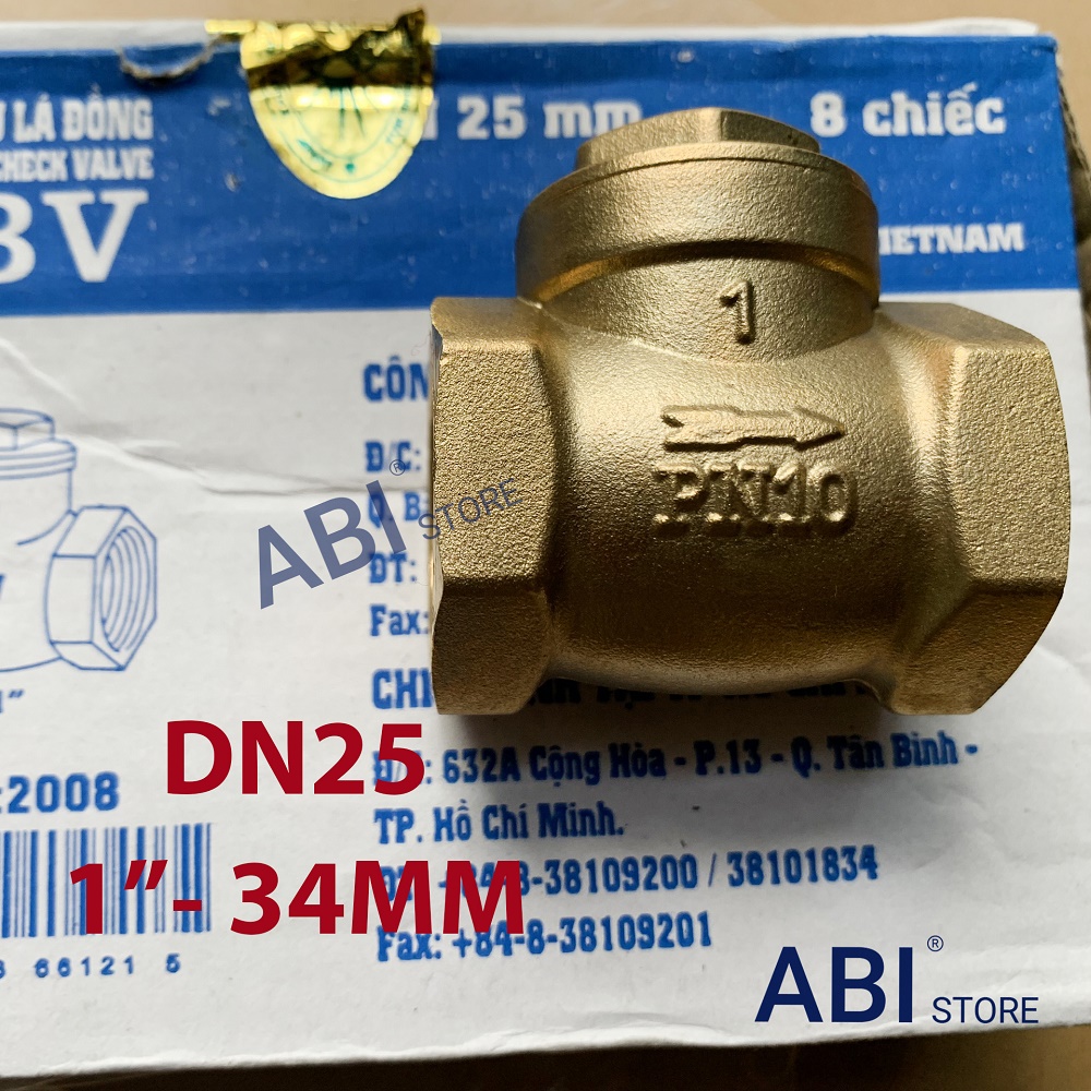 Van 1 chiều lá lật MBV dn15(1/2''), dn20(3/4''), dn25(1'') đồng cao cấp