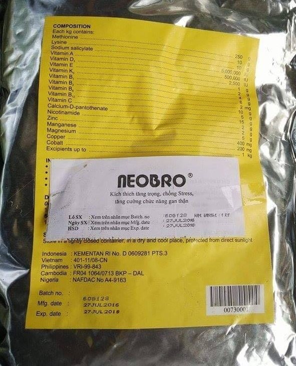 Neobeo - Tăng trọng vật nuôi 1kg.
