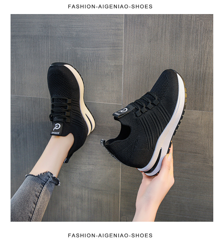 Giày thể thao nữ độn đế 7 phân chất co giãn ôm chân đi êm tăng chiều cao năng động hack dáng đi làm đi chơi, Lisa M48