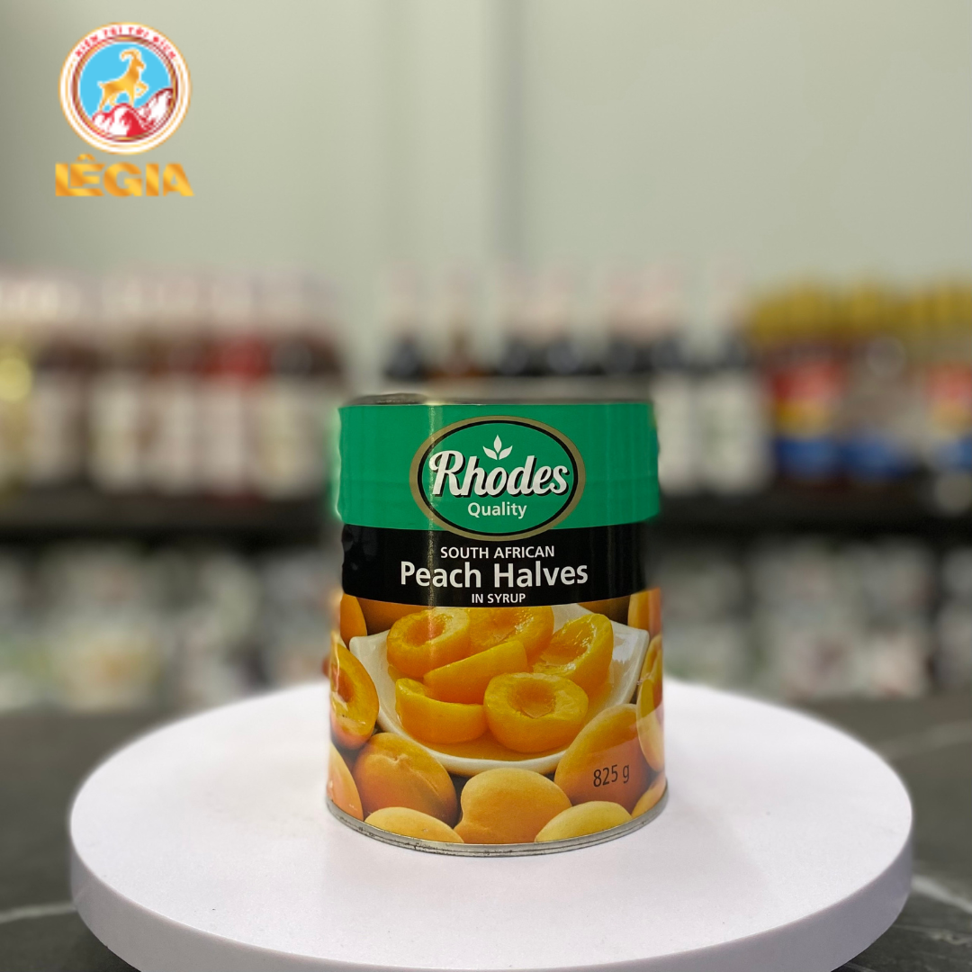 Đào ngâm Rhodes 825g - Nắp khui