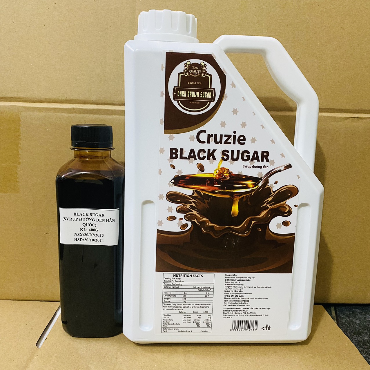 Chai 400g siro đường đen Hàn Quốc(tách lẻ can 2 lít)