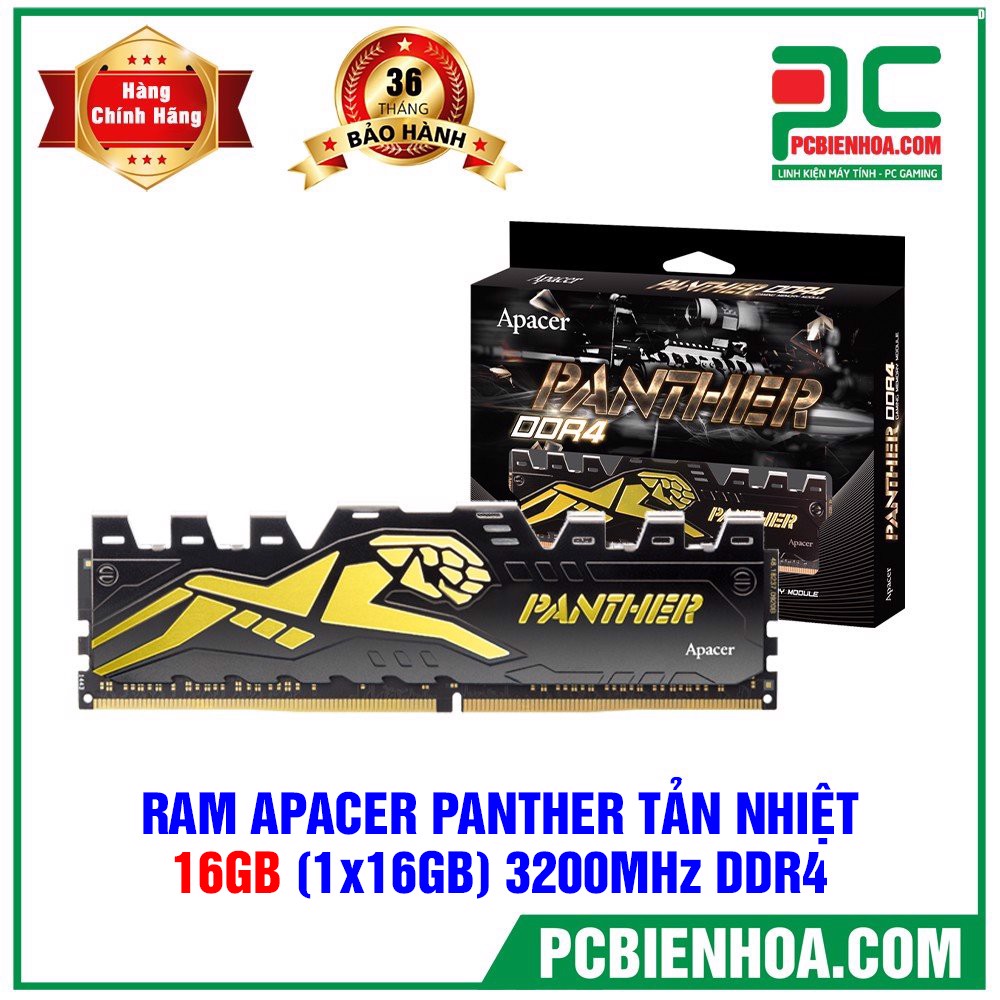 Ram Apacer Panther 16GBbus 3200 MHZ DDR4 tản nhiệt chính hãng mới 100% bảo
