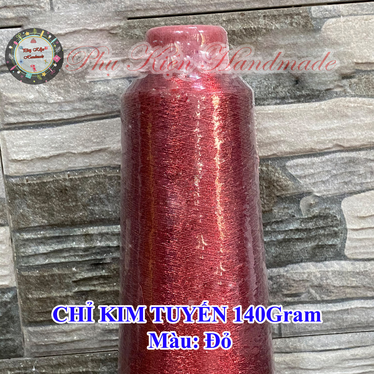 Chỉ kim tuyến móc kèm cuộn 140gram