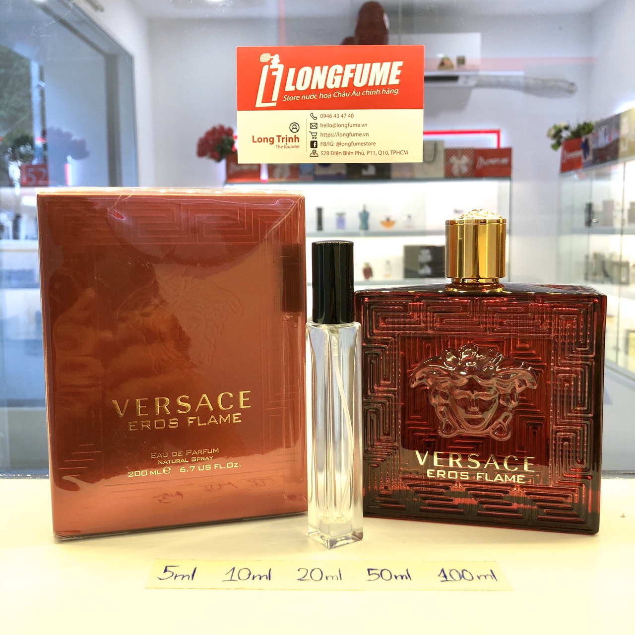 [Có Video] Mẫu thử nước hoa Versace Eros Flame For Man Mẫu Mới 2019 - Chiết nước hoa 5ml 10ml 20ml