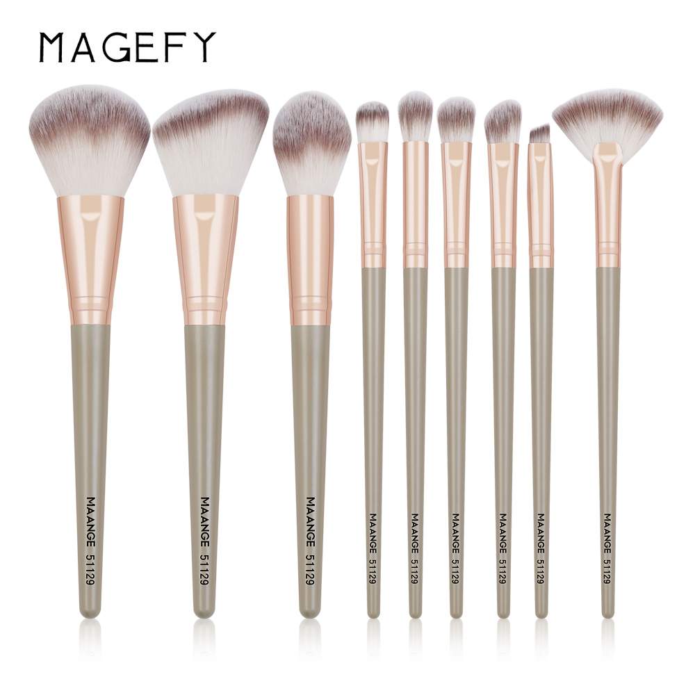 MAGEFY 9 PCS Makeup Brush Fiber Nylon Profeesional Set Soft Brushes Makeup