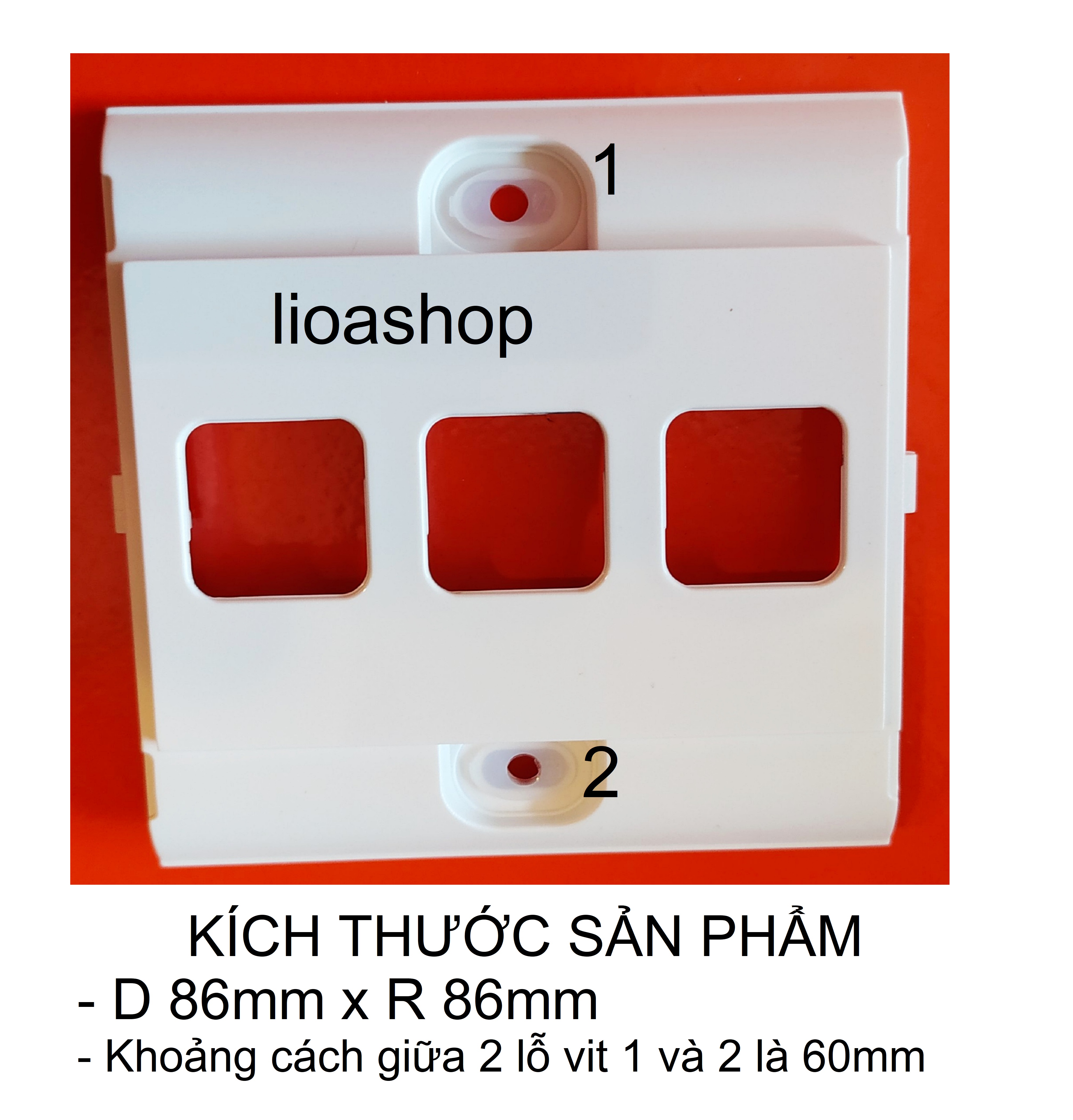 BỘ 2 MẶT 3 LỖ VUÔNG LiOA - HÌNH VUÔNG