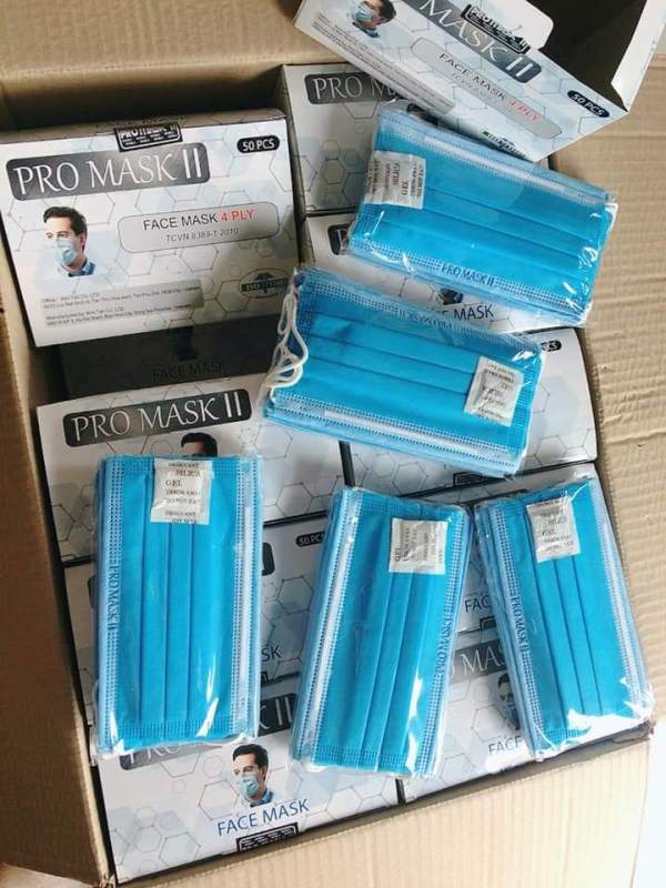 HOT khẩu trang PRO MASK II CHÍNH HÃNG DẬP 100% NGUYÊ TEM LOGO 4 LỚP DÀY ĐẸP LUNG LINH MÀU XANH HỘP 50 CÁI VÔ 5 BỊCH 10 CÁI