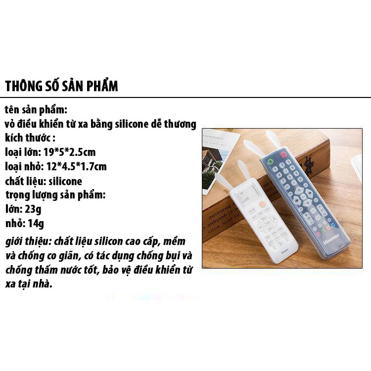 SÉT 2 chiếc Vỏ Bọc remote Silicone Tivi, Máy Lạnh Hình Tai Thỏ Dạ Quang Vỏ Bọc Điều Khiển tivi, máy lạnh dạ quang