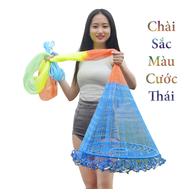Chài cá chài đĩa bay 7 màu cước thái chân chì đúc chài cước rút UFO