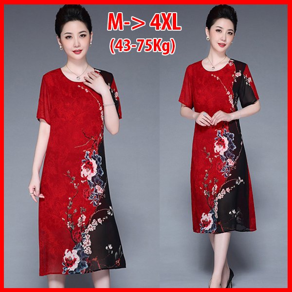 Xuka (real picture) dress suông middle-aged đẹp designs suông going Party streetwear luxury dress middle-aged, dress suông round neck lacing stylized, dress suông 2 layer, dress suông chiffon applique rock premium D3294