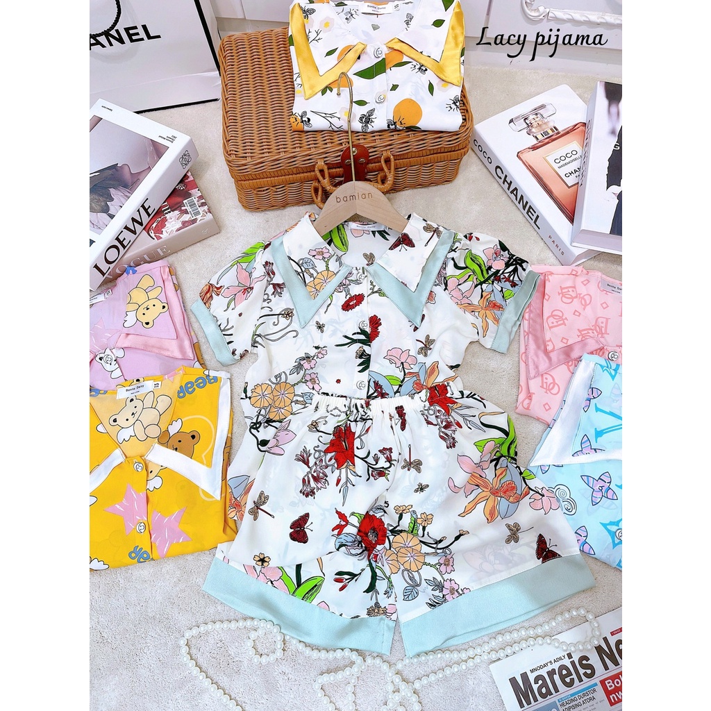 SIZE DẠI 22- 40KG: Bộ pijama lụa đại hè 2 chất lụa mango cực thích cho bé gái - BPLDH2