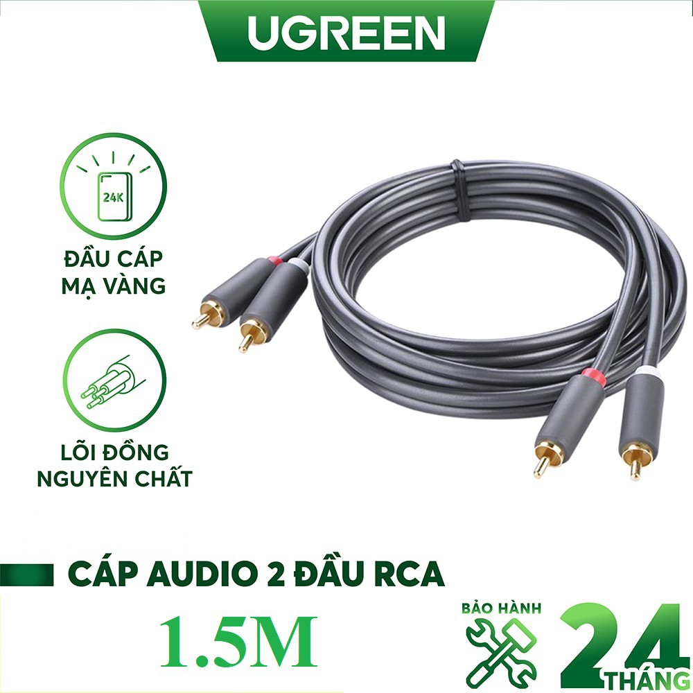 Cáp av hoa sen 2 đầu rca dài 1,5m ugreen 10517 cao cấp