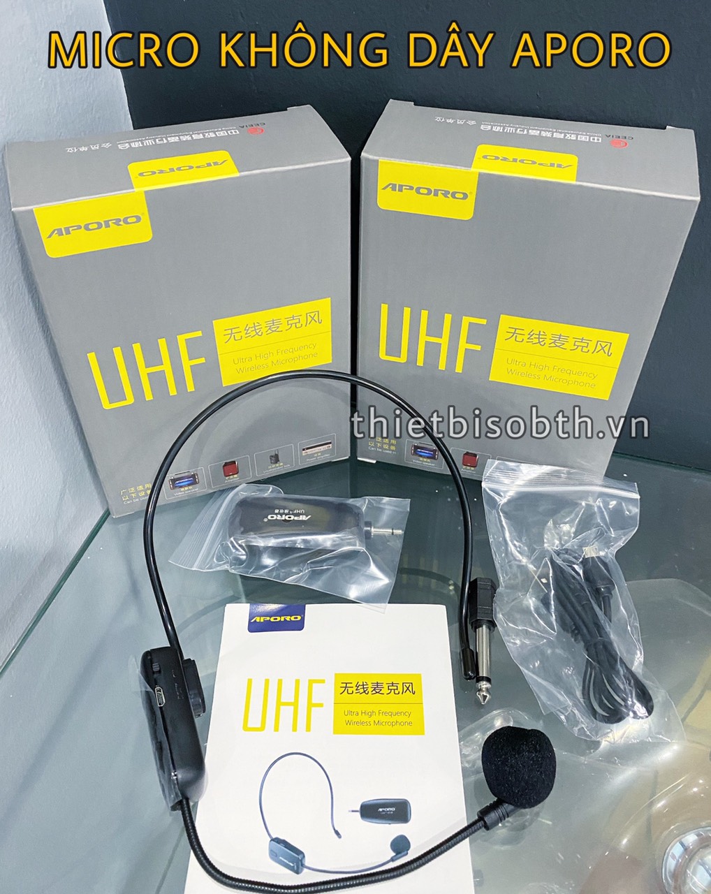 Micro không dây Aporo UHF dùng cho các dòng máy trợ giảng có dây, không dây
