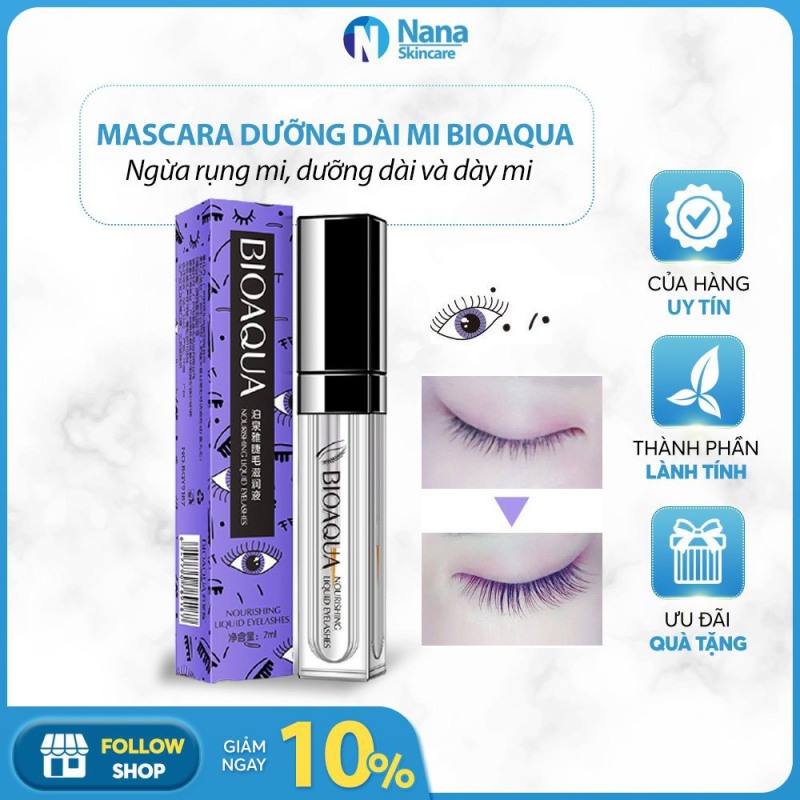 Mascara dưỡng dài và dày mi lông mày Bioaqua Nourishing Liquid Eyelashes 7ml mỹ phẩm nội địa Trung - Nana skincare
