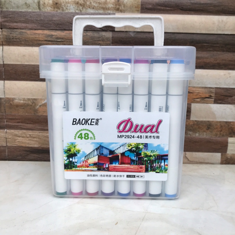 {HCM} Bút dạ màu cao cấp Marker 2 đầu BaoKe MP 2924 [ VPP Trí Đức ]