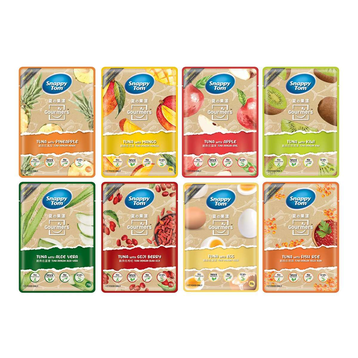 { THÙNG 24 GÓI} Pate Snappy Tom Premium Fruit 70g