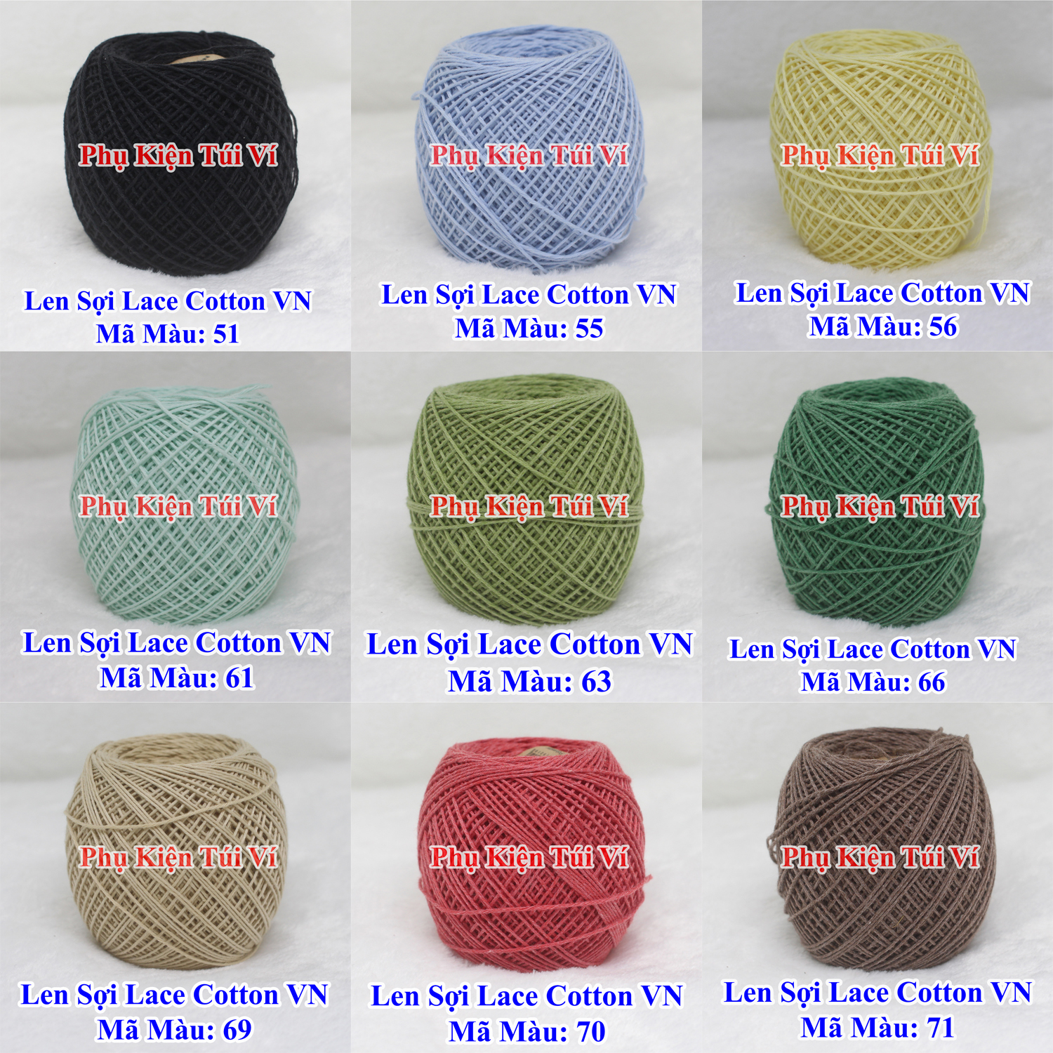 Sợi lace cotton Việt Nam 50gr/cuộn