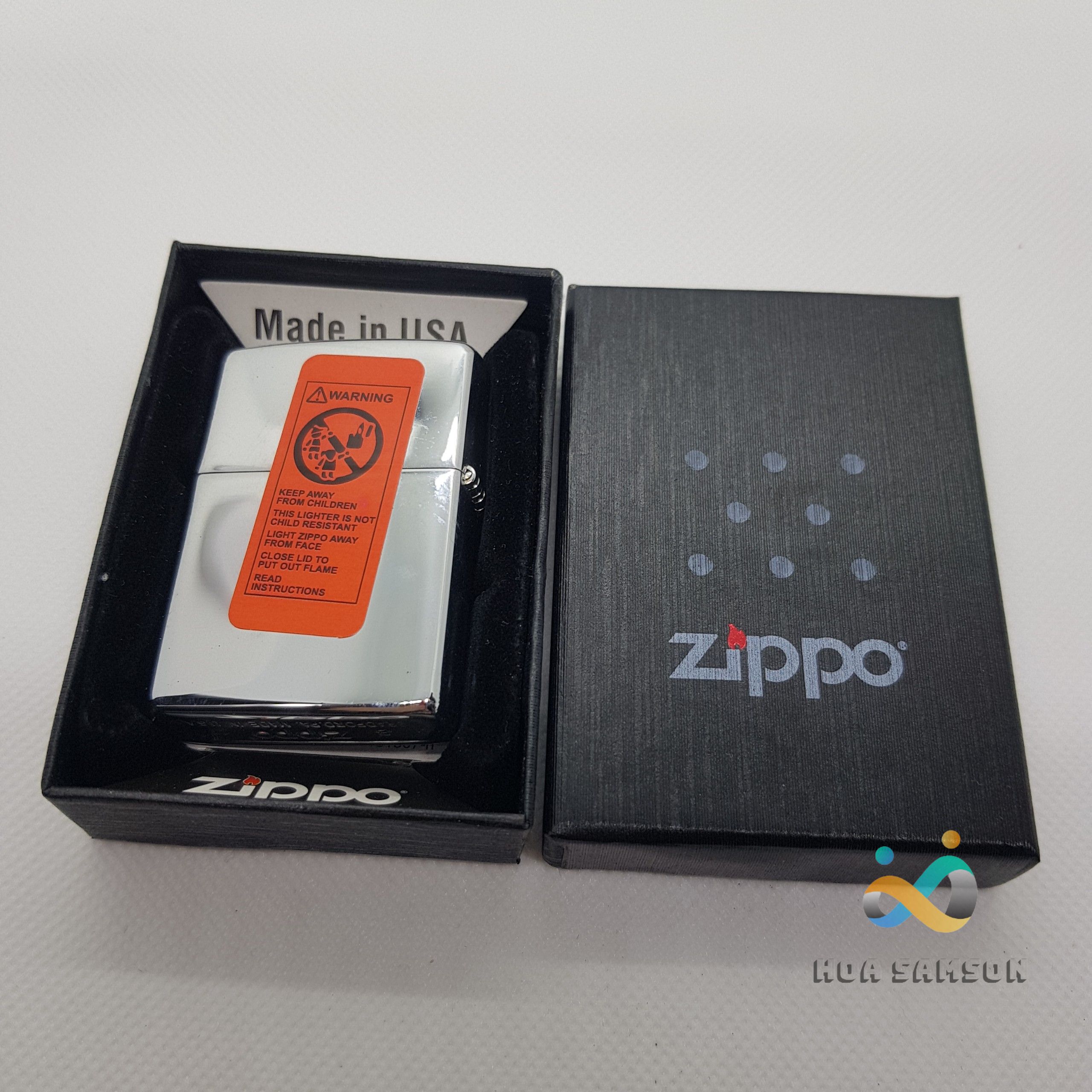 Bật Lửa Zippo Mỹ Bạc Chrome High Polished KHẮC BA SỐ C-15