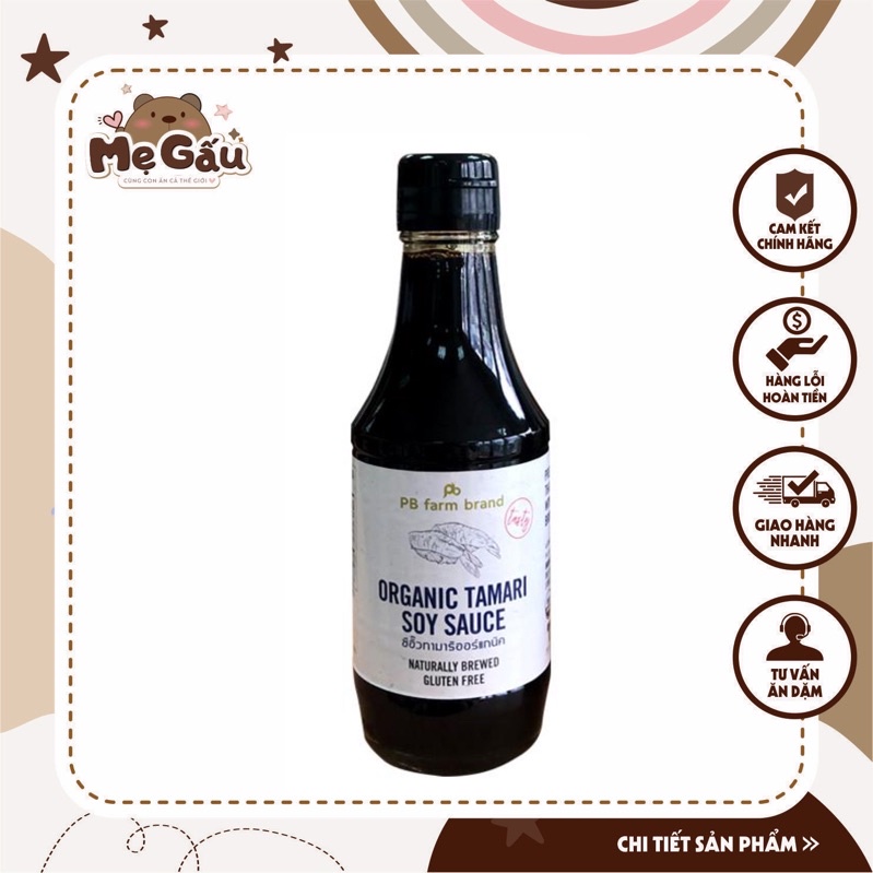 Nước tương tamari hữu cơ PBFarm 200ml