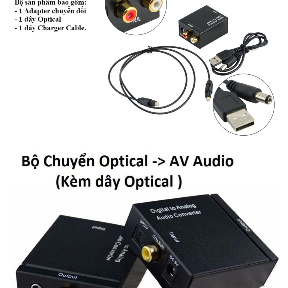 Bộ Chuyển Đổi Optical Ra Av Audio+Jack 3.5 Kèm Dây