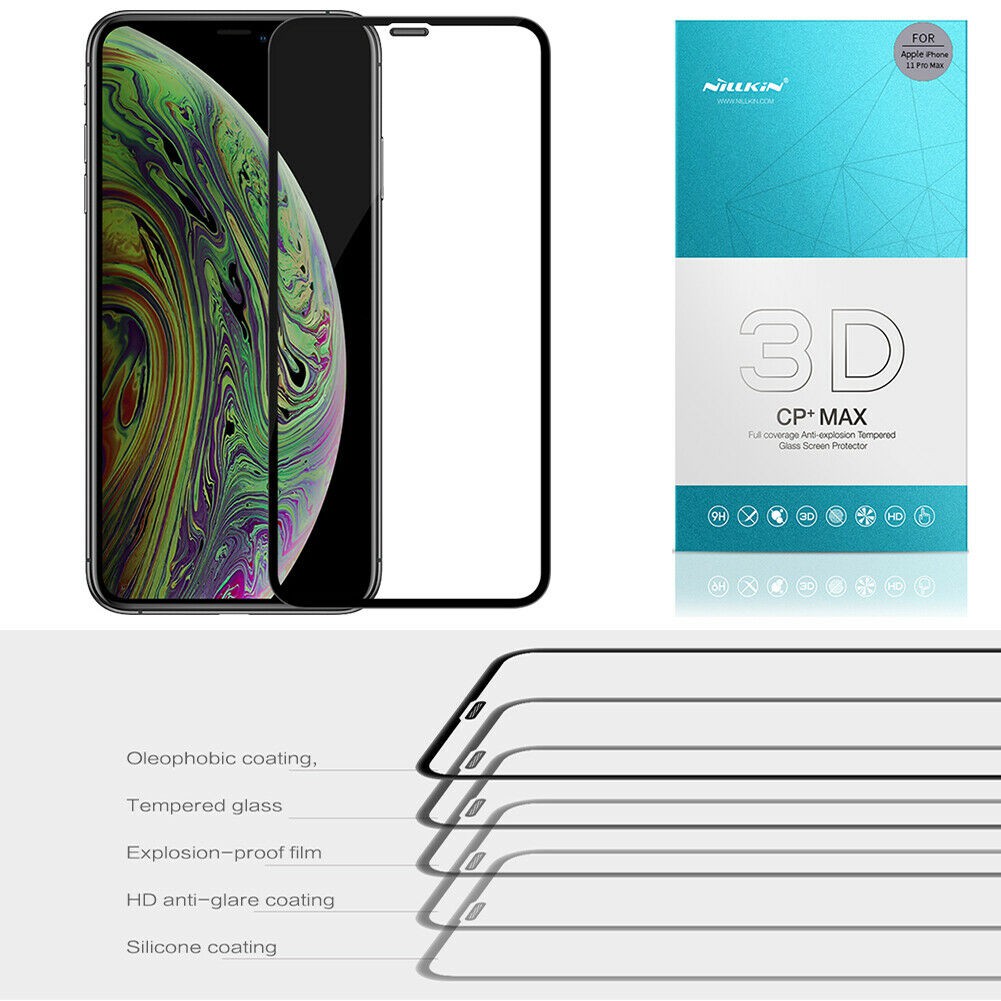 Cường lực nilkin dòng 2d/3d cp max ôm sát ron cho iphone 12 pro max/12 pro xs max/ xs/ ip 11 pro max/ ip 11 pro/ip 11