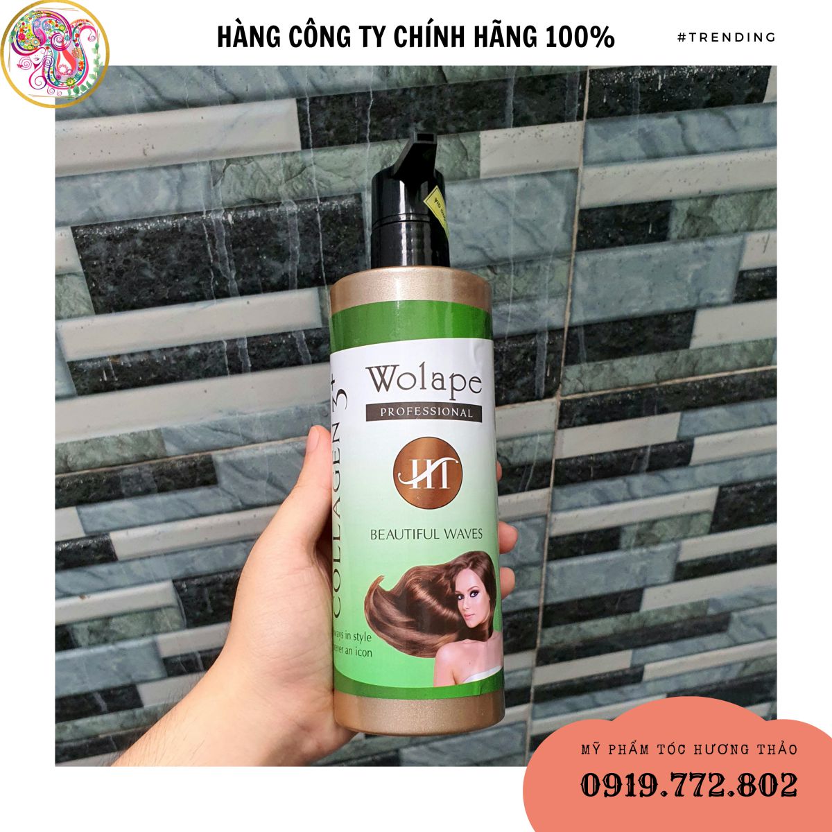Kem hấp Collagen Wolape HT phủ bóng tóc 500ml